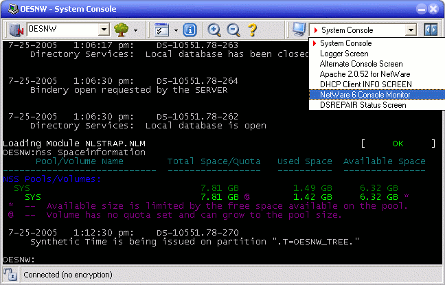 Screenshot of AdRem Free Remote Console 2006