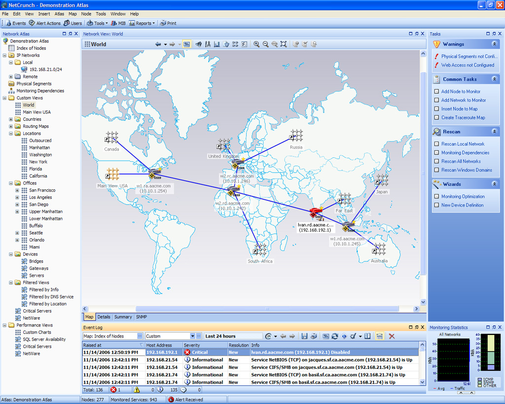 Screenshot of AdRem NetCrunch 4.3