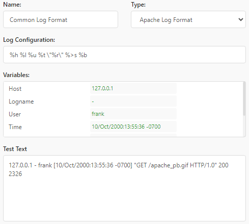 Common log format