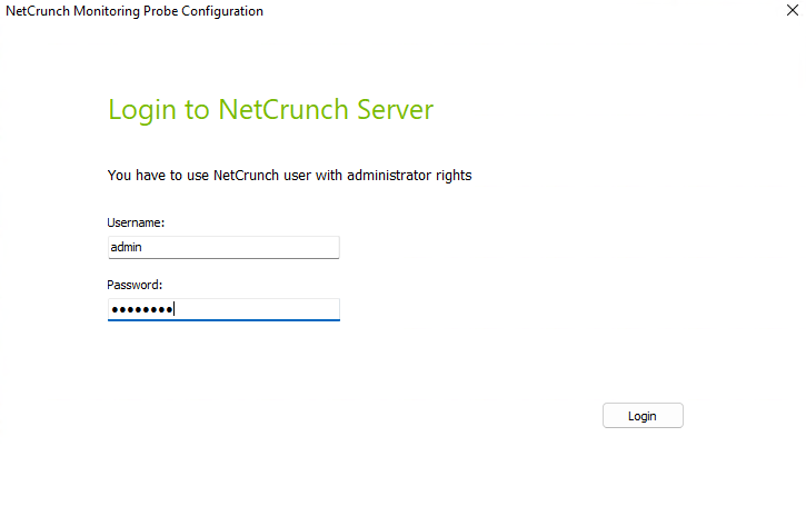 Login to NetCrunch Server