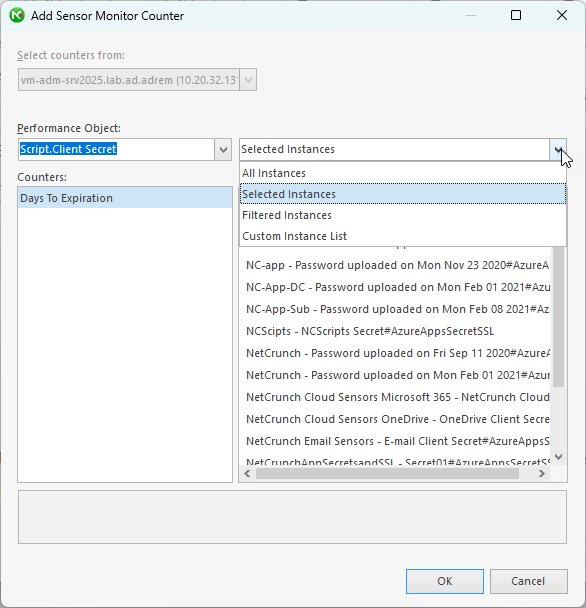 Select instance