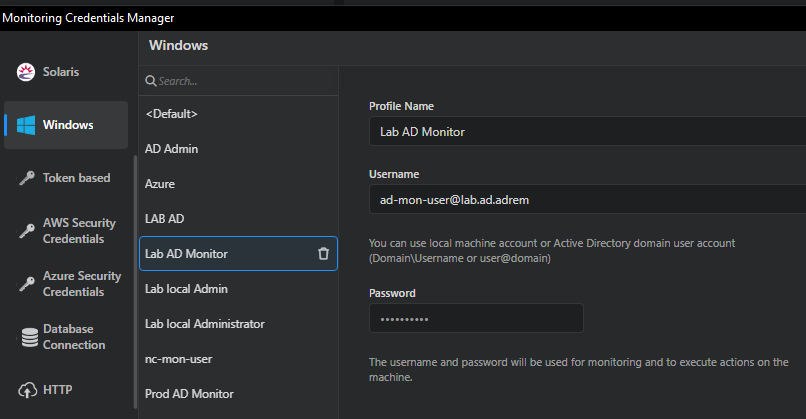 UPN format for secure WMI monitoring in NetCrunch