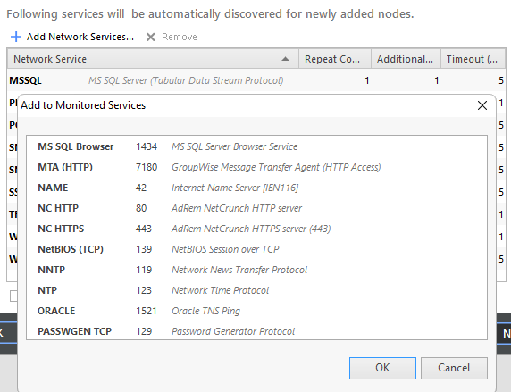 Set MS SQL Server Browser Service to be automatically discovered and added to monitoring