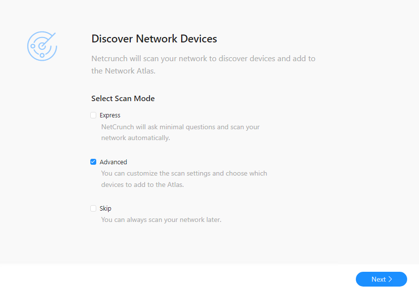 Creating network atlas in NetCrunch
