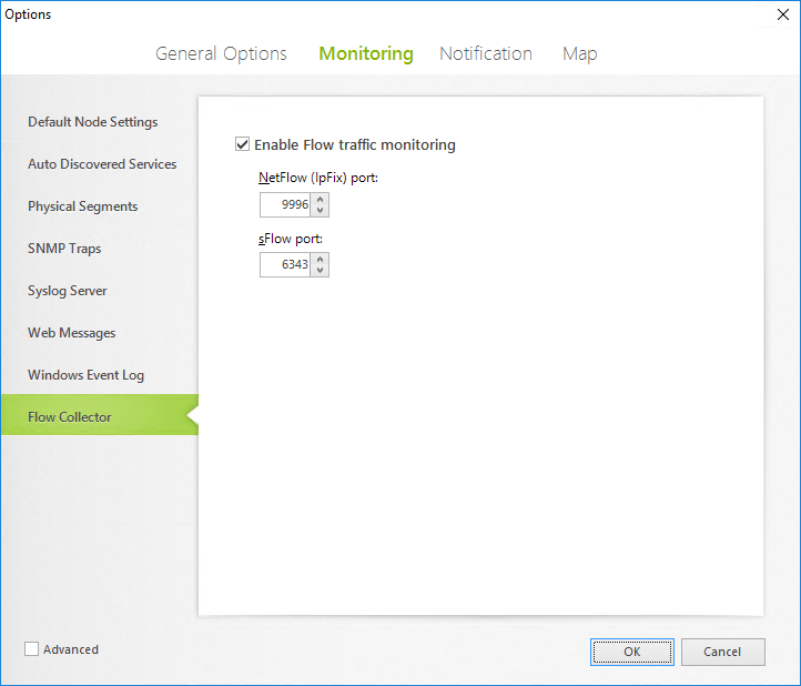 Enable flow collector