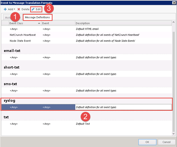 Edit alerting message format