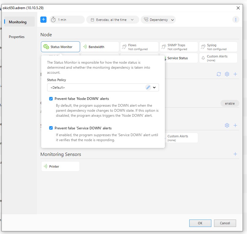Node Status Policy in NetCrunch