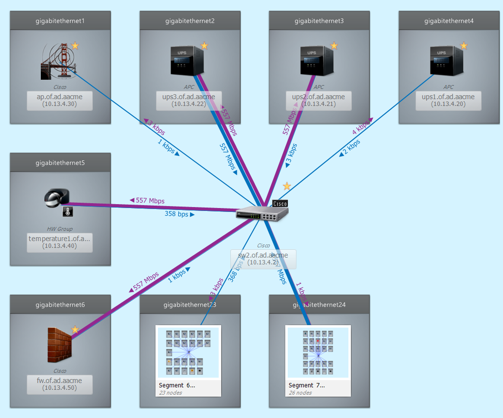 Network physical segment view