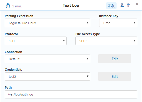 Text-log-sensor-settings