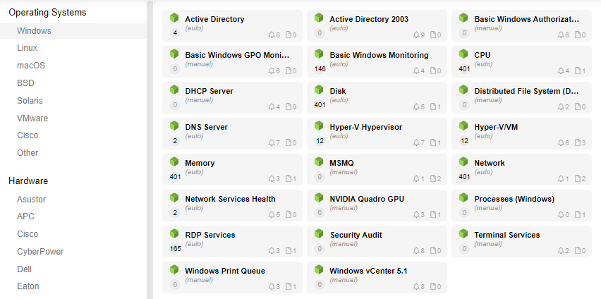 Windows monitoring pack