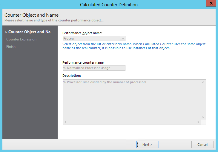 Calculated counter for processor monitoring