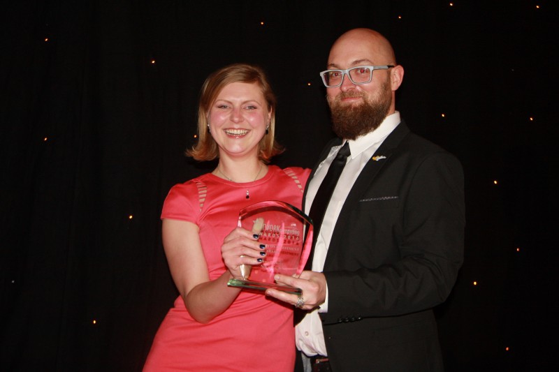 Proudly receiving award