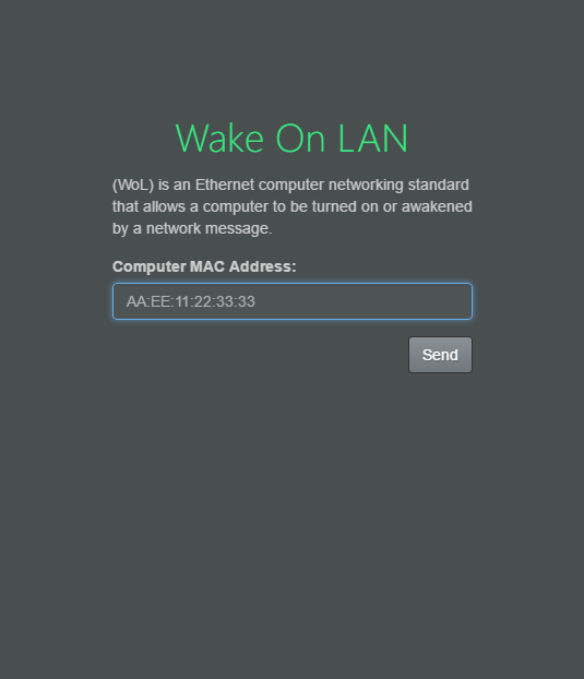 WakeOnLAN Tool